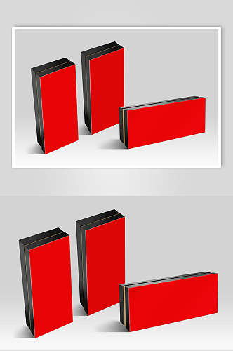 立体方形个性大气喜庆红色纸盒样机