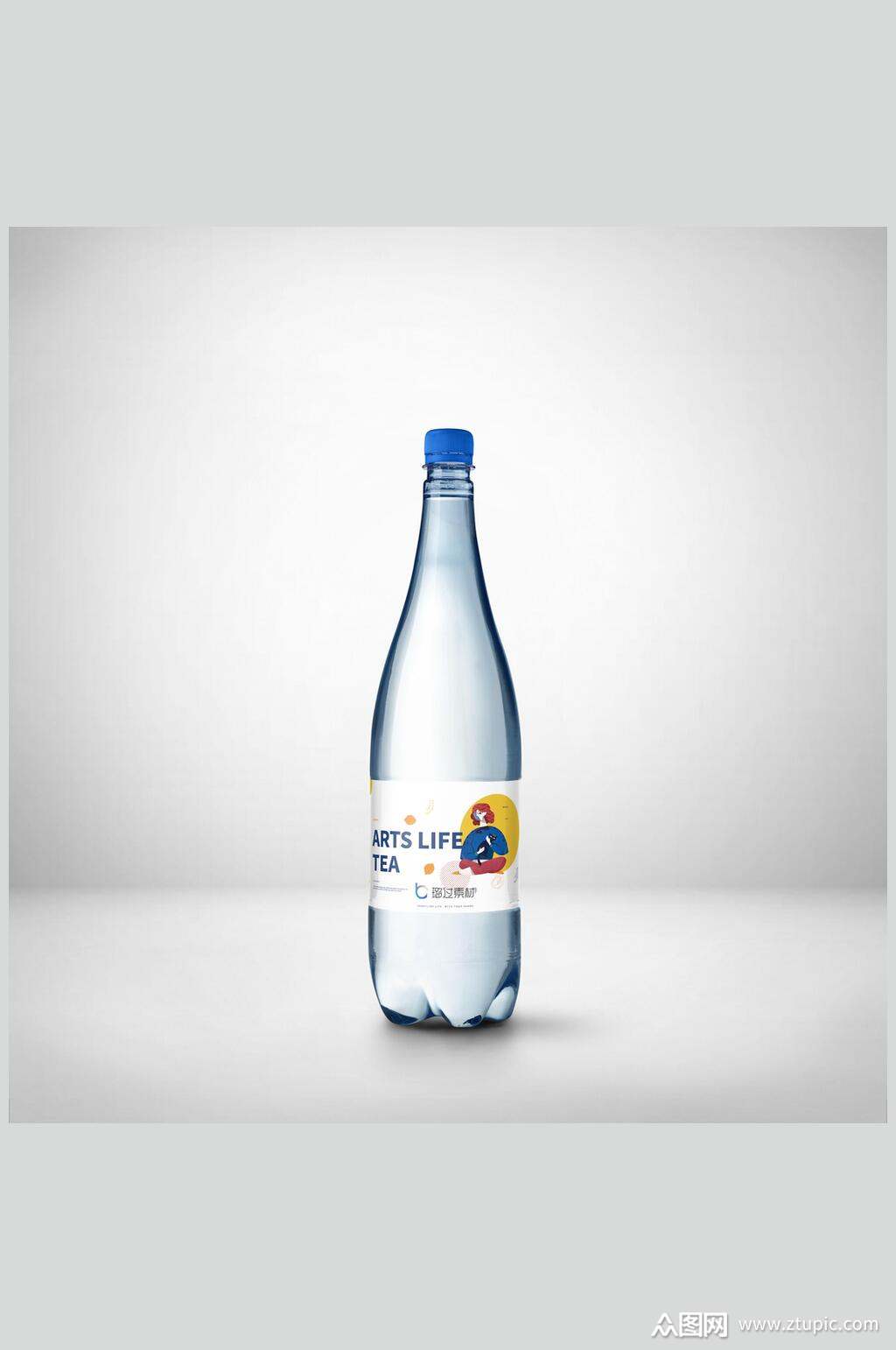 蓝色矿泉水瓶样机素材