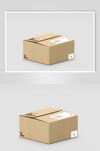 现代个性简约瓦楞纸箱包装贴图样机