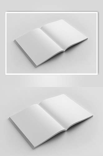 灰色纸张创意大气杂志书刊书籍样机
