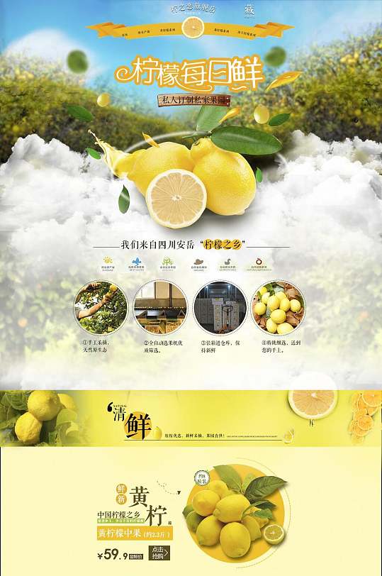 柠檬每日鲜清新风水果首页