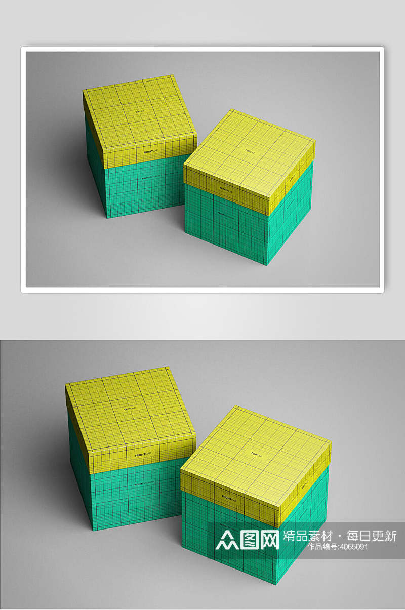 简约经典方形包装盒样机素材
