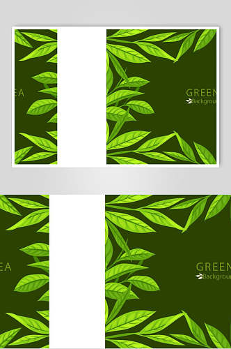 绿色清新树叶叶子背景矢量设计素材