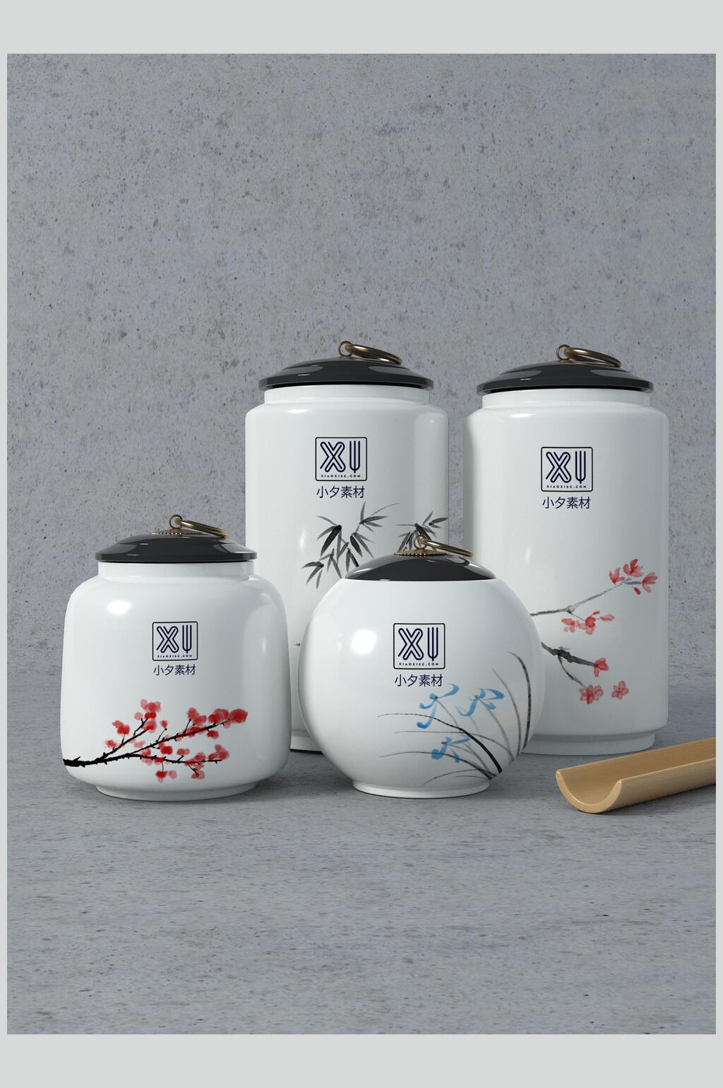 瓷器茶叶样机设计素材