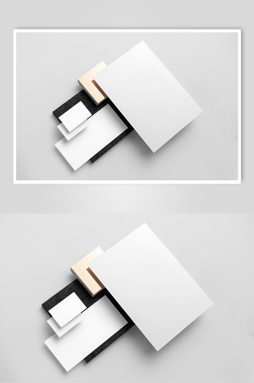 个性大气堆叠空白纸张卡片组合样机