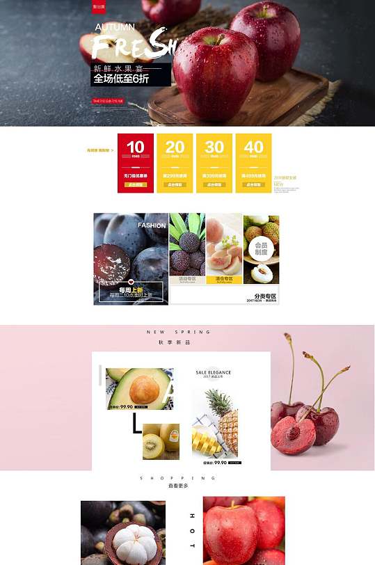 水果首页牛油果进口水果电商详情页