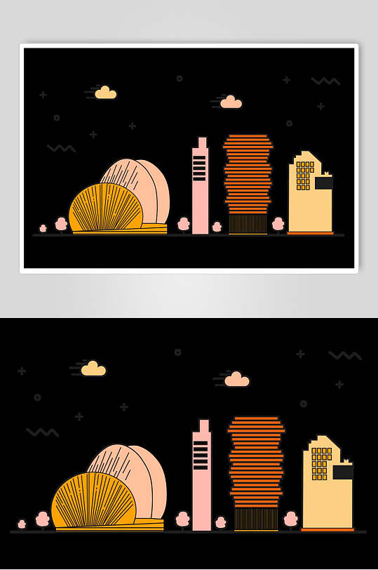 下载手绘植物黑色剪影免扣元素黑色城市剪影素材黑色素描客厅装饰画