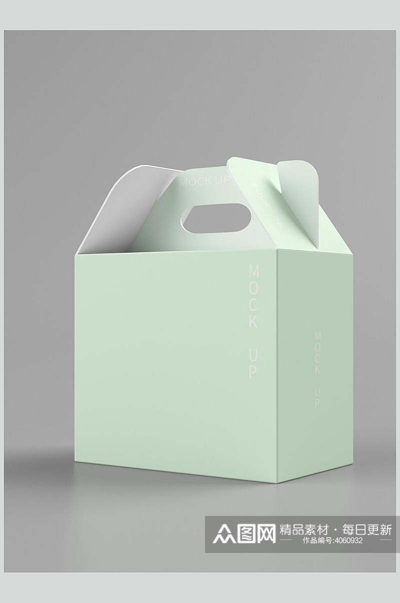 立体灰色大气高端水果月饼纸盒样机素材