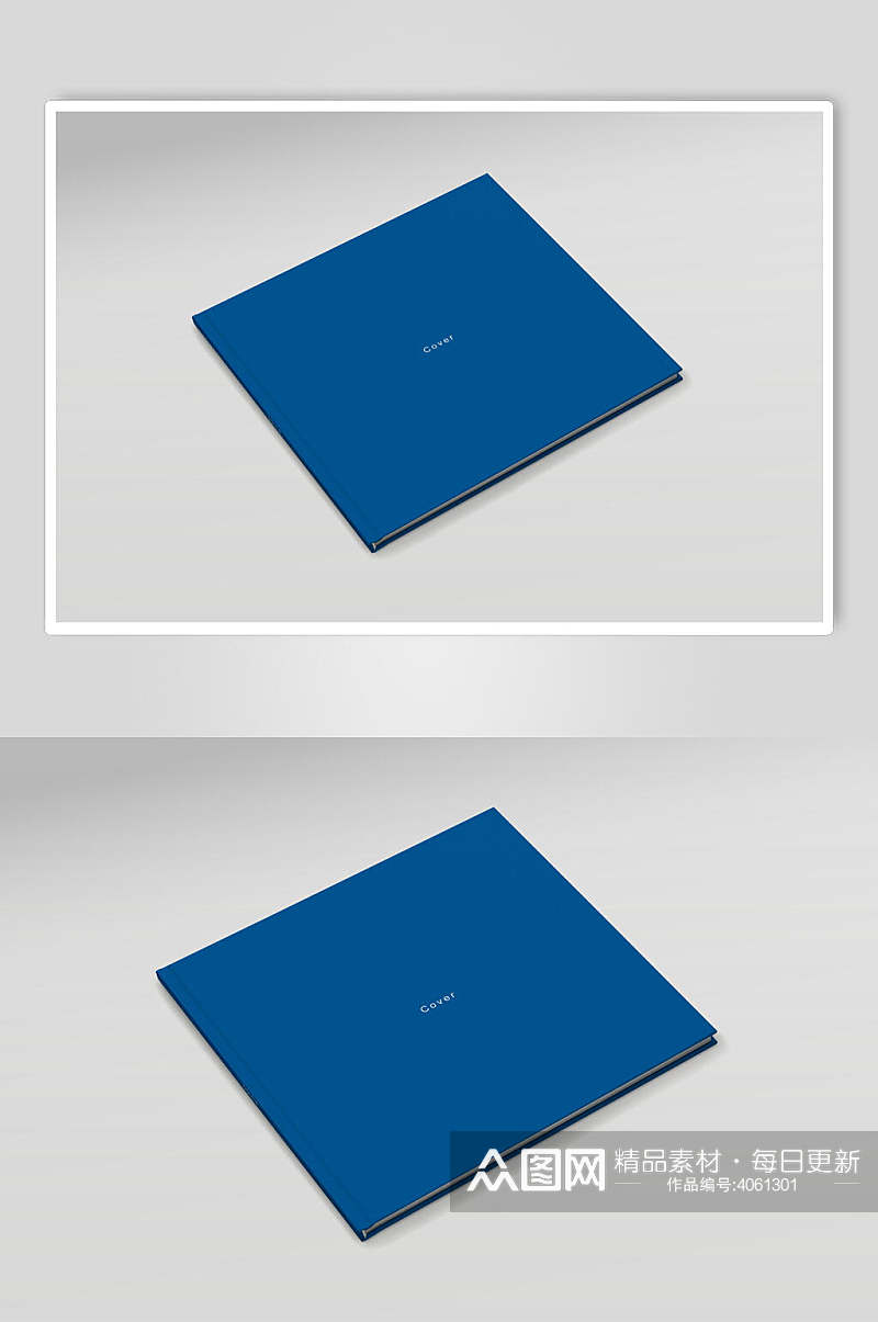 深蓝色画册设计样机素材