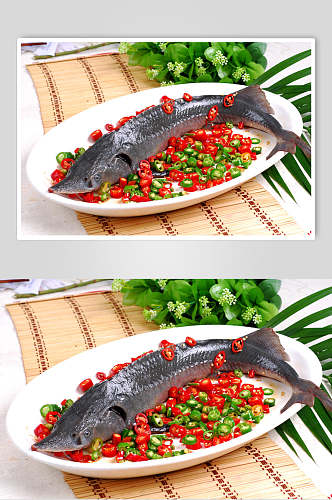 鲜椒鲟龙鱼美食图片