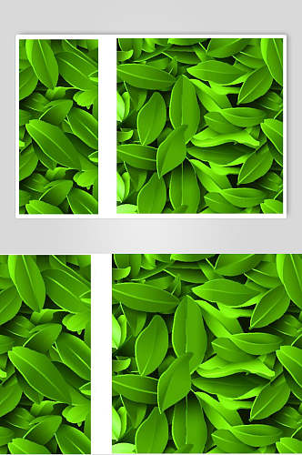 绿色清新茶叶叶子背景矢量设计素材