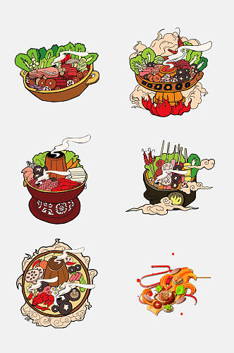 中国风传统美食手绘免抠元素