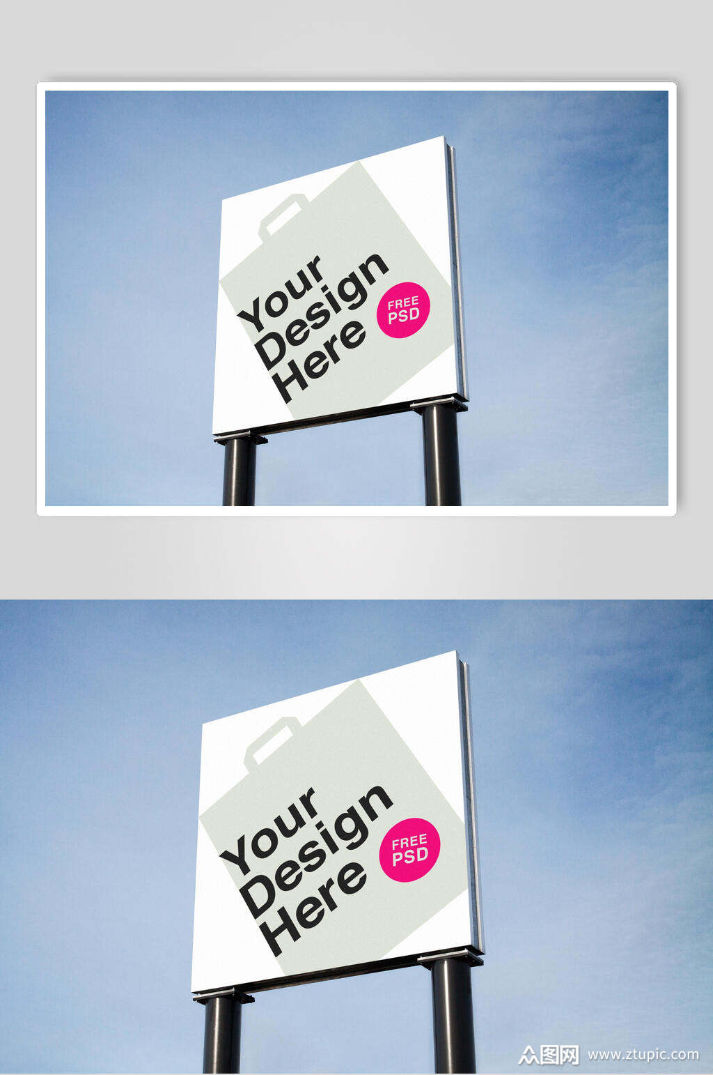 正方形户外海报样机素材