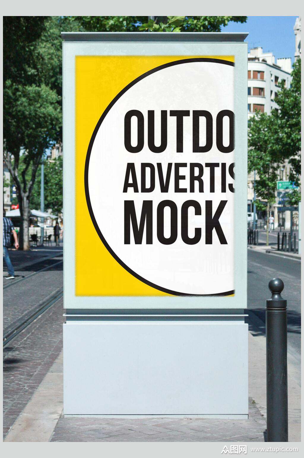 创意高端英文商场街道灯箱样机