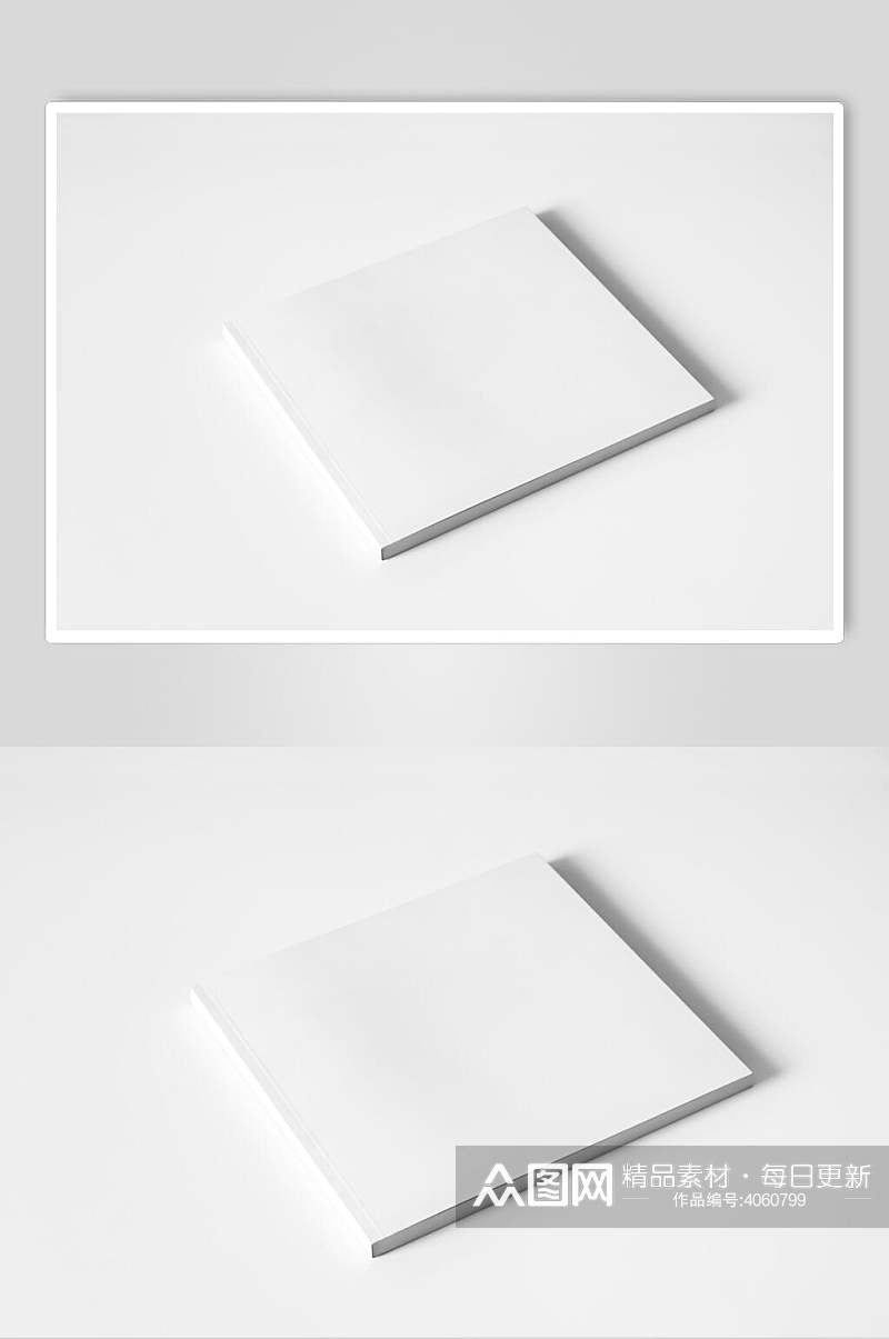 白色唯美大气高端清新画册设计样机素材