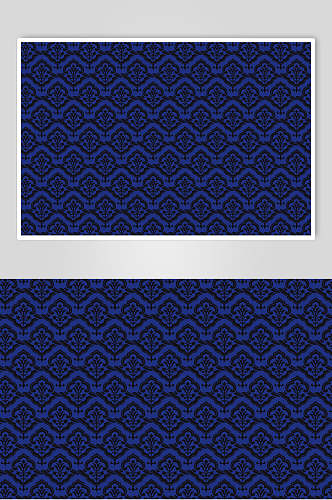 蓝色花纹中式底纹古典图纹矢量素材