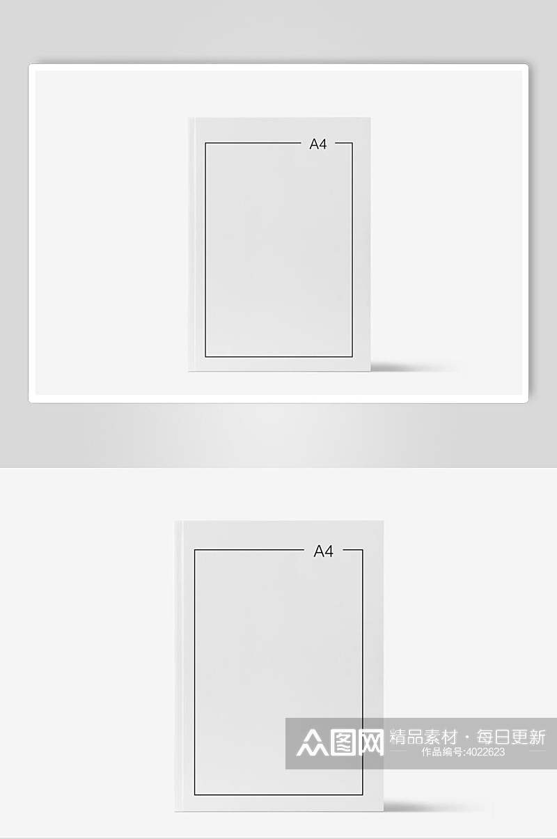 创意简约白色A4品牌包装样机素材
