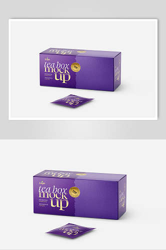 紫色英文大气茶叶包装盒设计样机