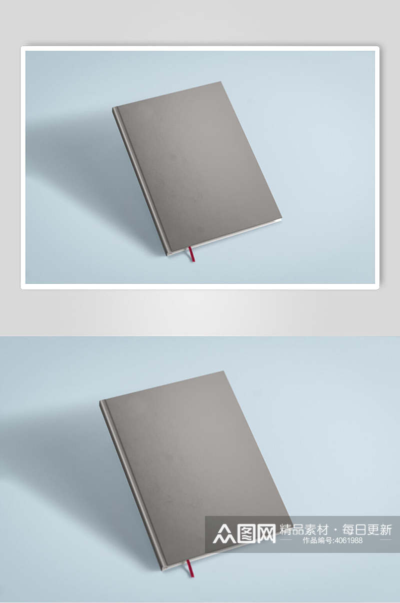 个性大气折痕阴影灰笔记本书籍样机素材