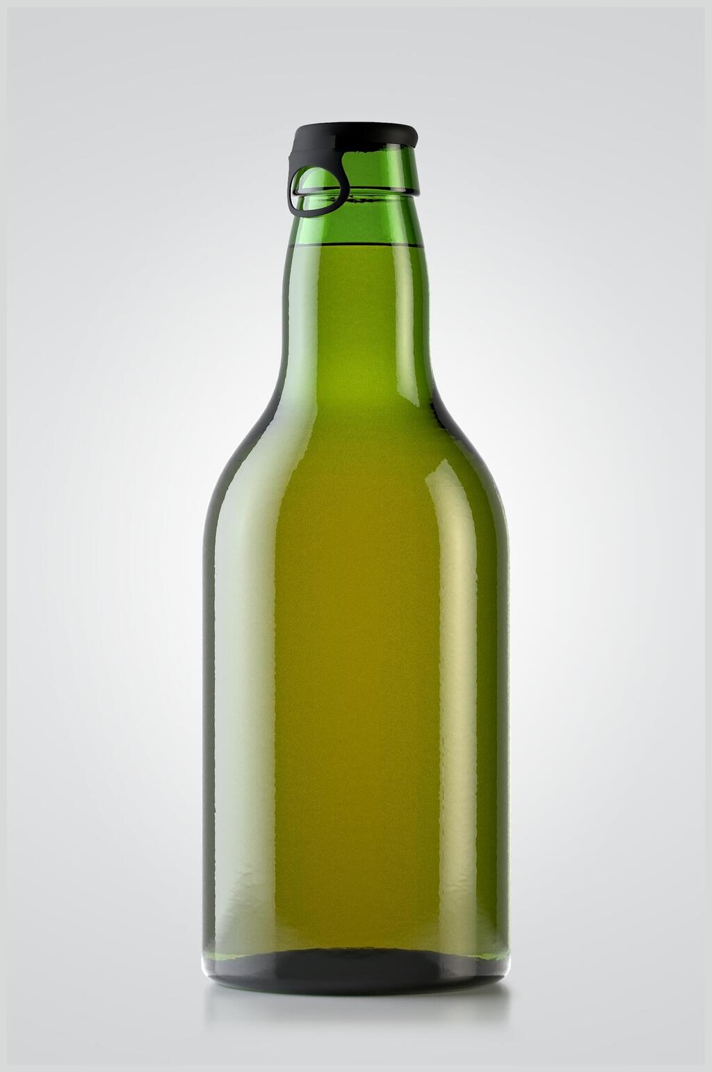 绿色啤酒瓶啤酒包装贴图样机素材