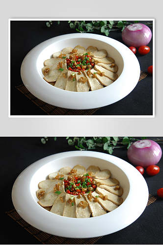 白辣椒蒸甘泉豆腐美食图片