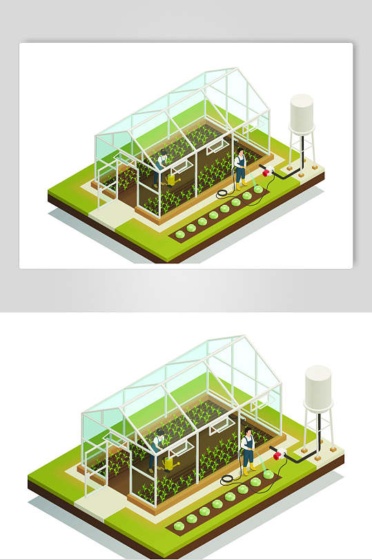 种植蔬菜卡通商务办公生活场景素材