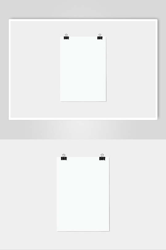 两个夹子画框海报样机-众图网