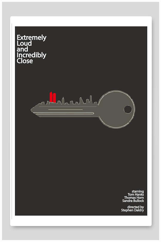 钥匙黑色英文高端大气极简艺术海报