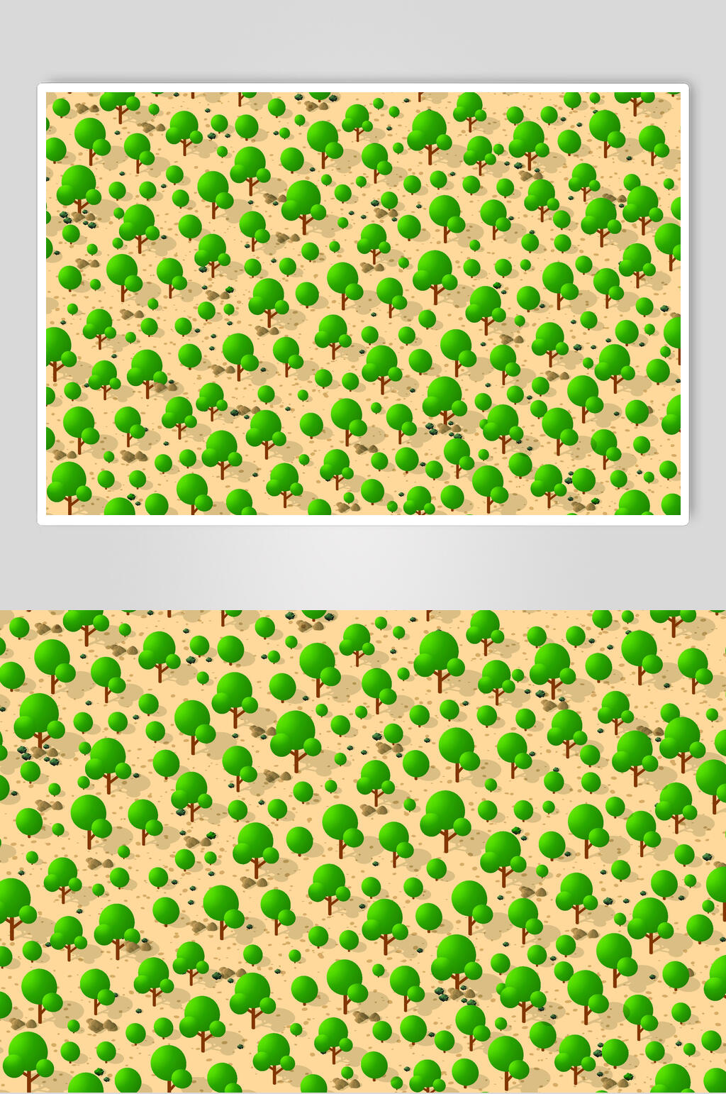 森林植被卡通商务办公生活场景素材素材