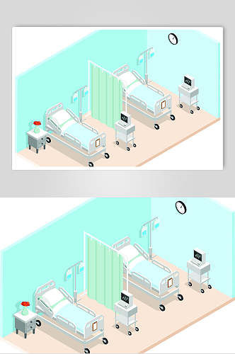 医院病房矢量设计素材设计元素
