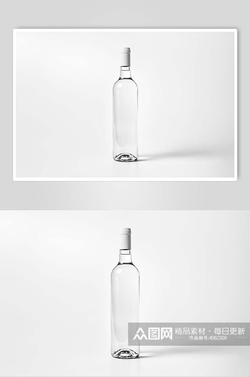 玻璃材质盖子个性大气红酒瓶展示样机素材