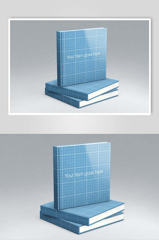 封面白膜贴图蓝色书本书籍样机