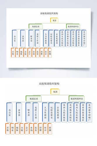 清新组织架构横版表格WORD