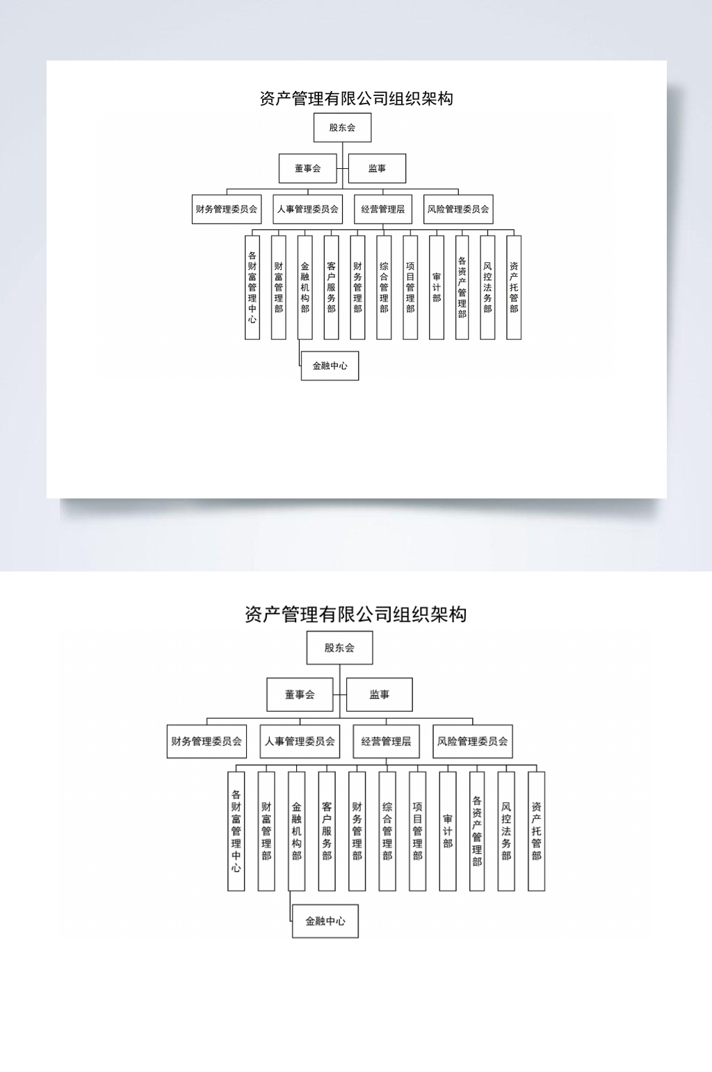 资产管理有限公司组织架构横版WORD素材