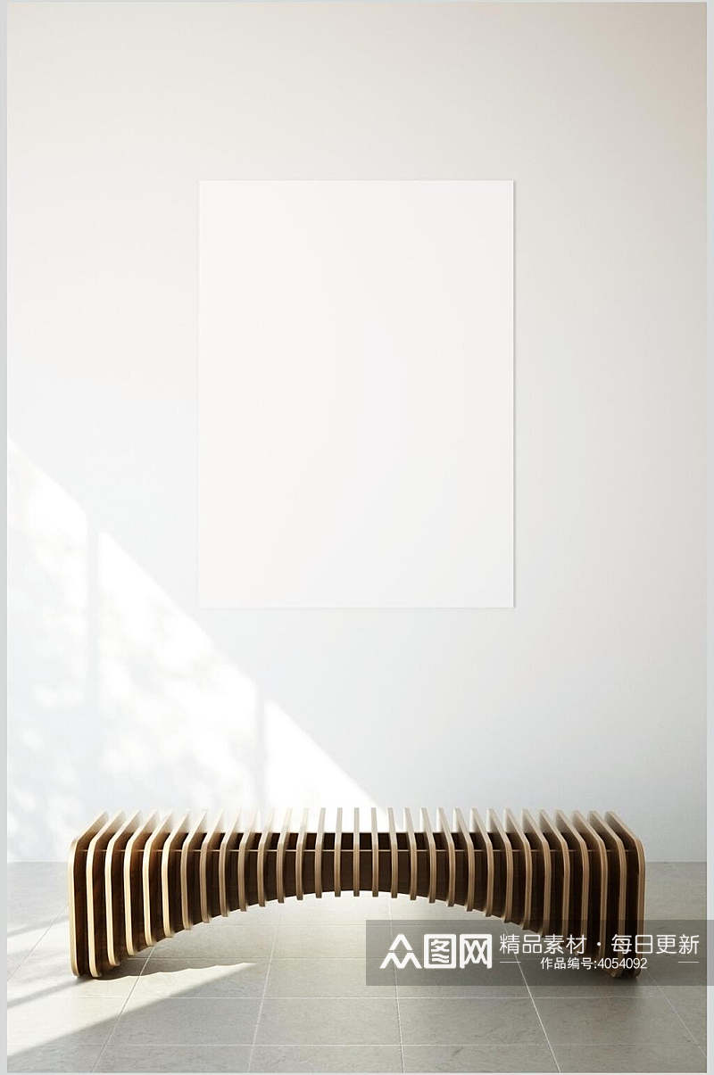 创意木质个性座椅可变幻室内海报样机素材