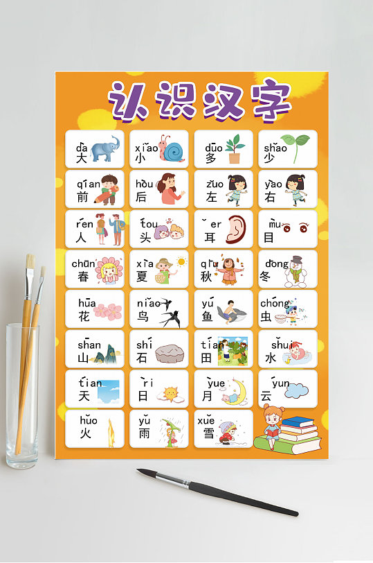 认识汉字汉字挂图竖版word