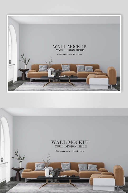沙发家居客厅墙面样机-众图网