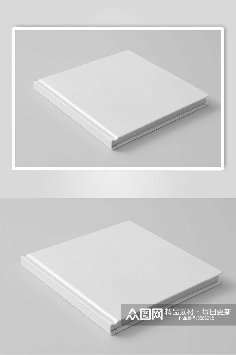 简洁正方形书籍样机素材