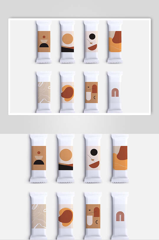 白色极简巧克力糖果食品包装袋样机