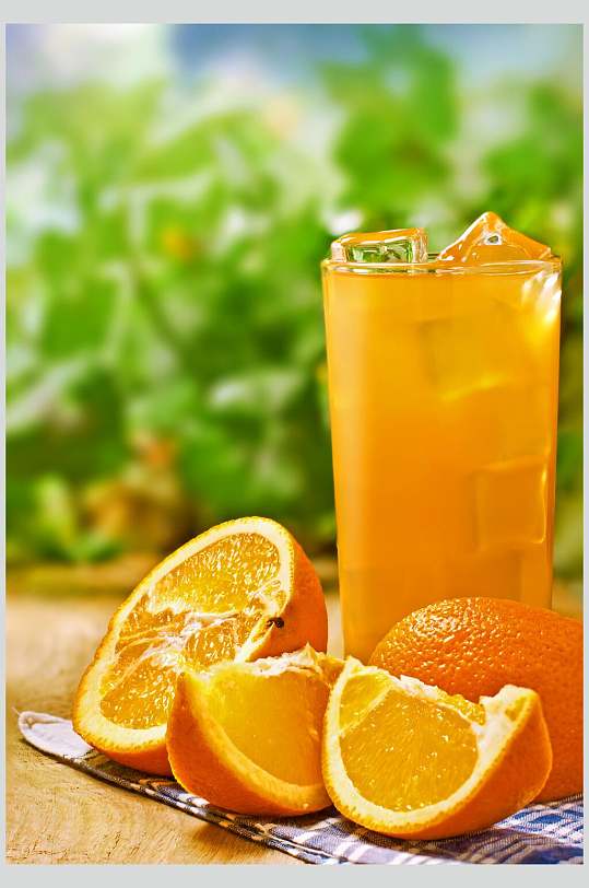 清新美味橙子橙汁图片