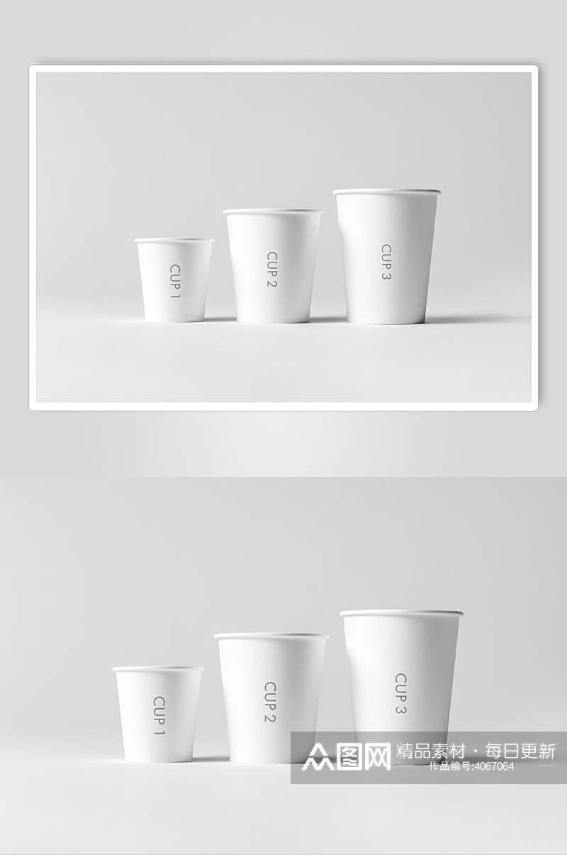 白色纸杯VI设计样机素材
