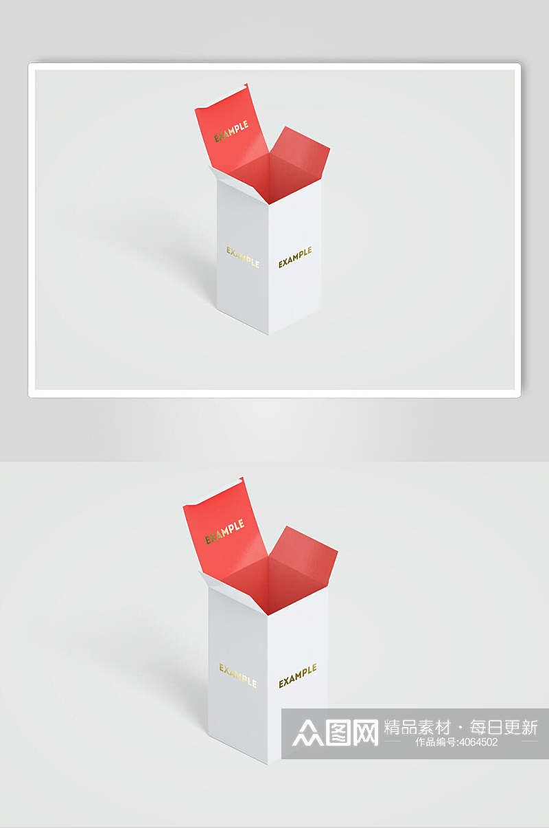 红色长方形纸盒样机素材