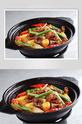 香辣美味美食干锅牛肉摄影图片