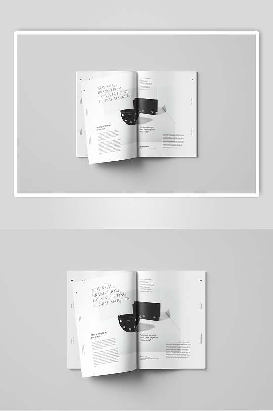 英文字母翻页黑色个性大气杂志样机