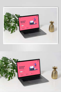 粉色电脑笔记本电脑展示样机