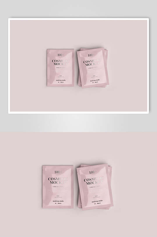 袋子粉色化妆品护肤品美妆包装样机