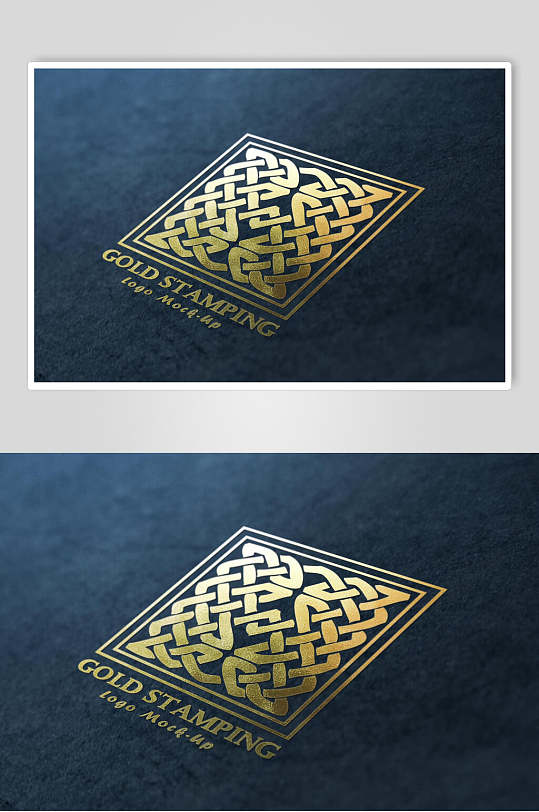 蓝金英文大气高端品牌纸张材质样机