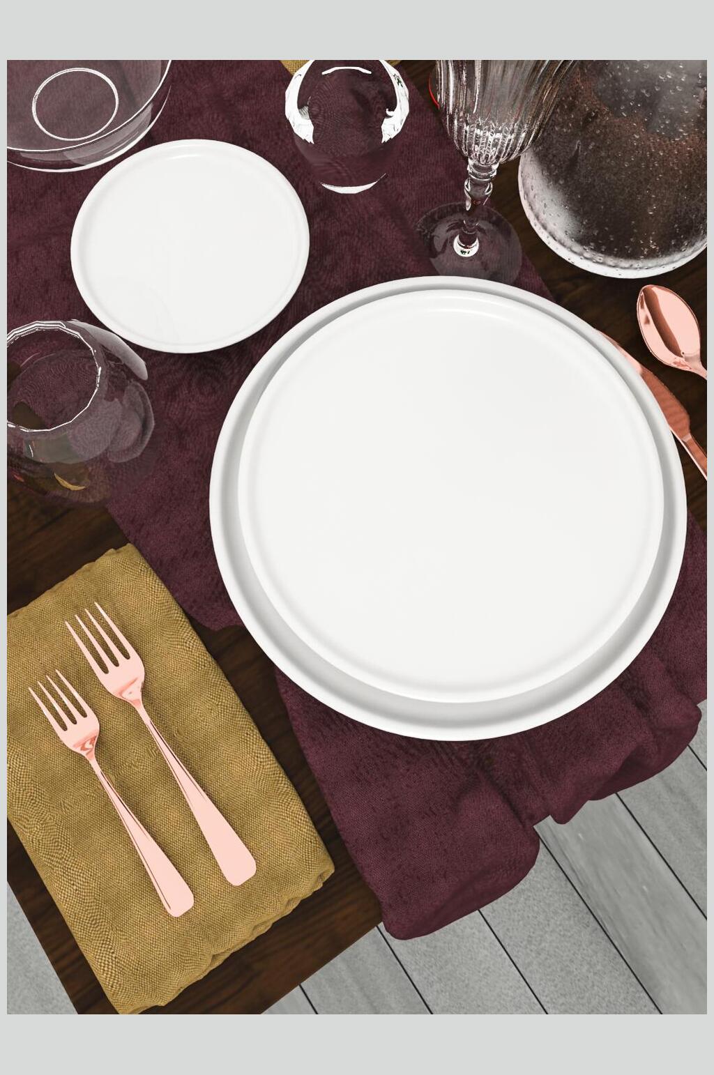 盘子白色陶瓷餐具样机素材