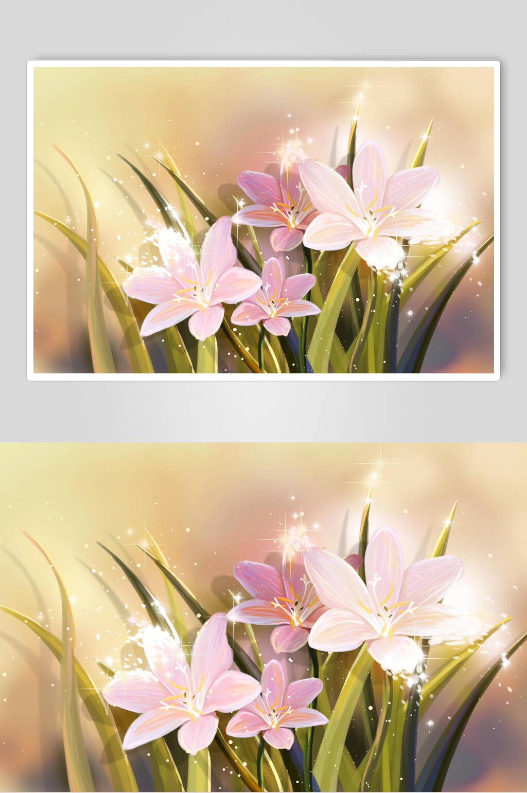唯美时尚手绘水仙花花卉素材素材