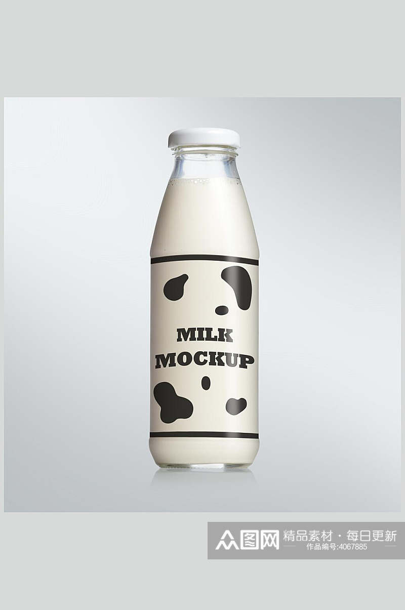 瓶子饮料牛奶玻璃瓶样机素材